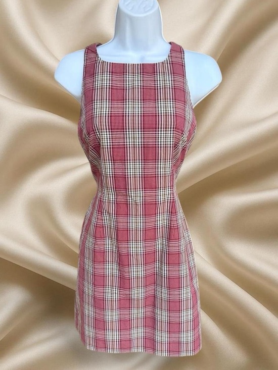 Esprit Dresses & Skirts - Vintage Esprit Plaid Mini Dress 90s Minimalist Preppy Model Off Duty